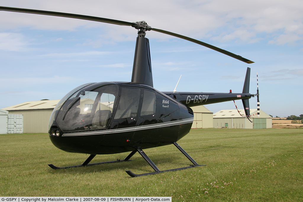 G-GSPY, 2005 Robinson R44 Raven II C/N 10772, Robinson R-44 Raven II at Fishburn Airfield in 2007.