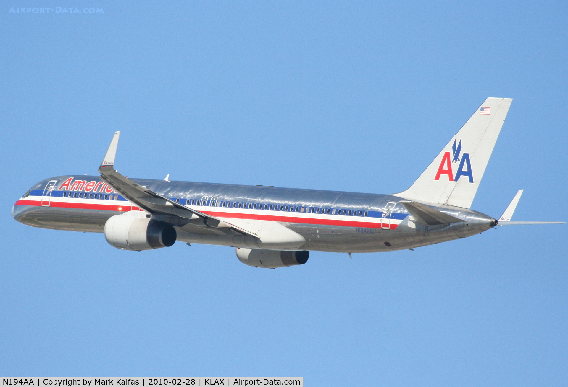 N194AA, 2001 Boeing 757-223 C/N 32388, American Airlines Boeing 757-223, AAL76 25R departure for KIAD.