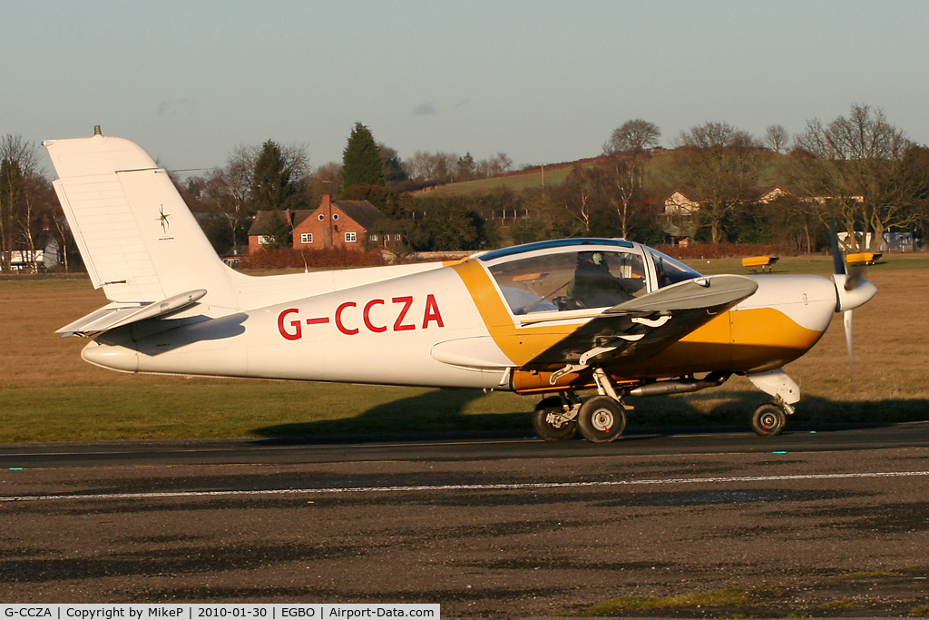 G-CCZA, 1973 Socata MS.894A Rallye Minerva 220 C/N 12094, Using the last light of the afternoon.