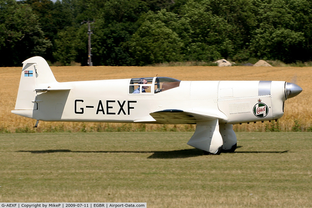 G-AEXF, 1936 Percival E-2H Mew Gull C/N E22, Classic Aircraft seen here departing from Runway 29.