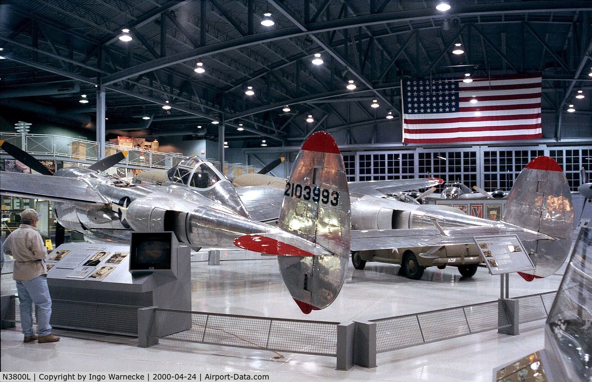 N3800L, 1945 Lockheed P-38L-5-LO Lightning C/N 422-8342, Lockheed P-38L Lightning at the EAA-Museum, Oshkosh WI