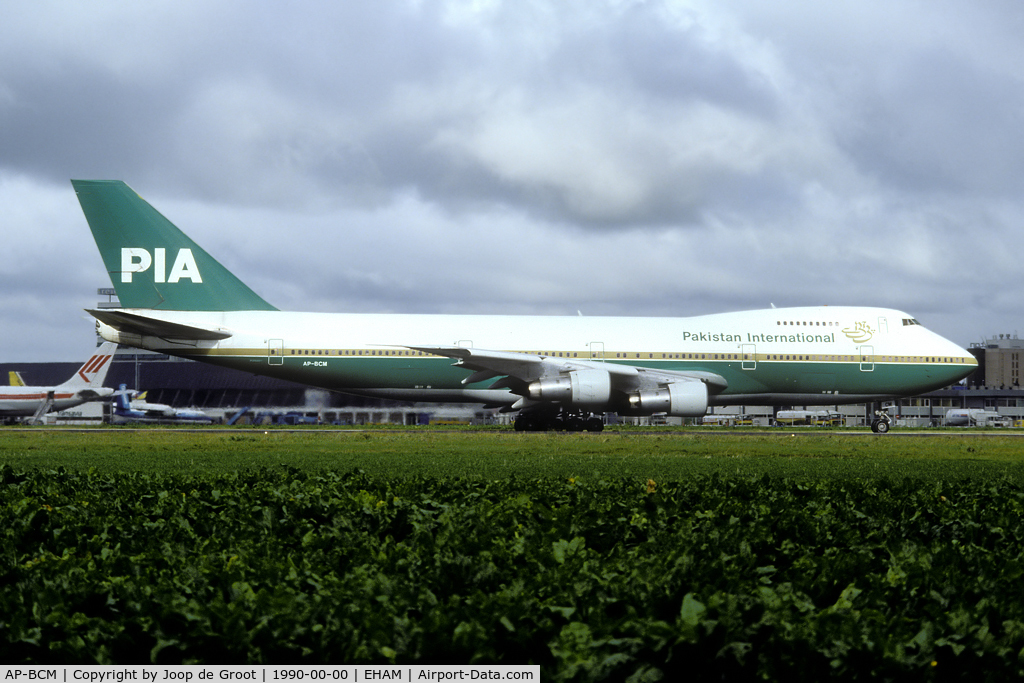AP-BCM, 1973 Boeing 747-217B C/N 20802, PIA 747s were regular visitors to Schiphol in the nineties.