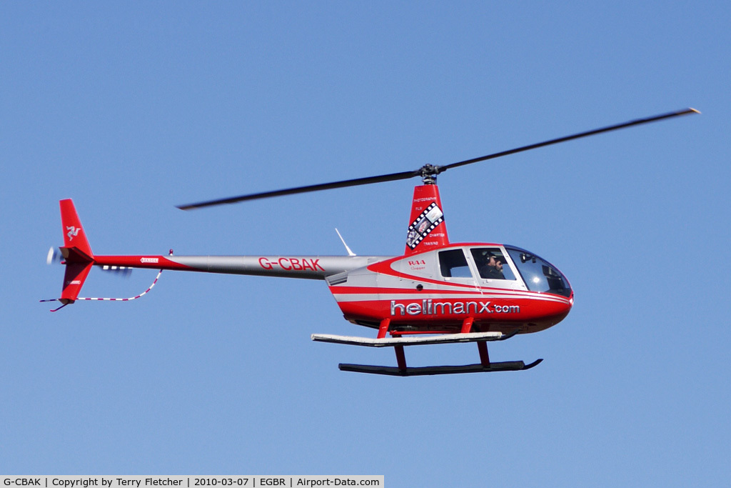 G-CBAK, 2001 Robinson R44 Clipper C/N 1089, Colourful Robinson 44  -  One of the many aircraft at Breighton on a fine Spring morning