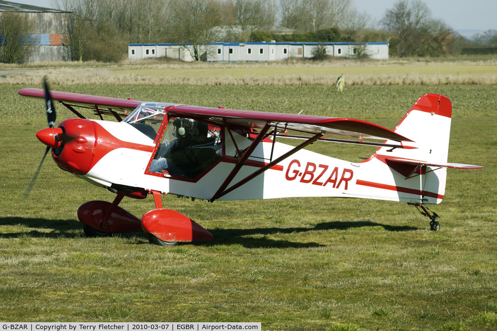 G-BZAR, 1996 Denney Kitfox 4-1200 Speedster C/N PFA 172B-12529, DENNEY KITFOX 4-1200 SPEEDSTER - One of the many aircraft at Breighton on a fine Spring morning