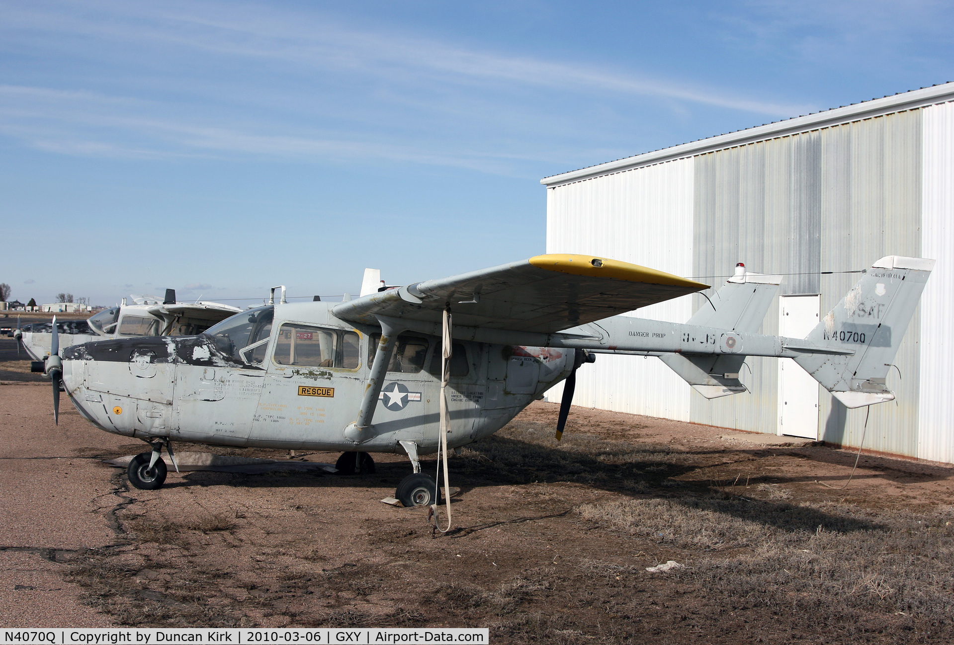 N4070Q, 1967 Cessna O-2A Super Skymaster C/N 337M-0140, Stored at Greeley for many years with 7 other 0-2's
