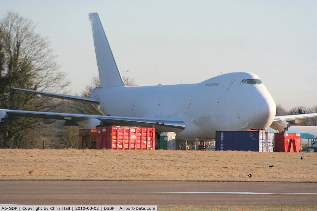 A6-GDP, 1975 Boeing 747-2B4B C/N 21098, ex Dubai Air Wing, being scrapped at Kemble