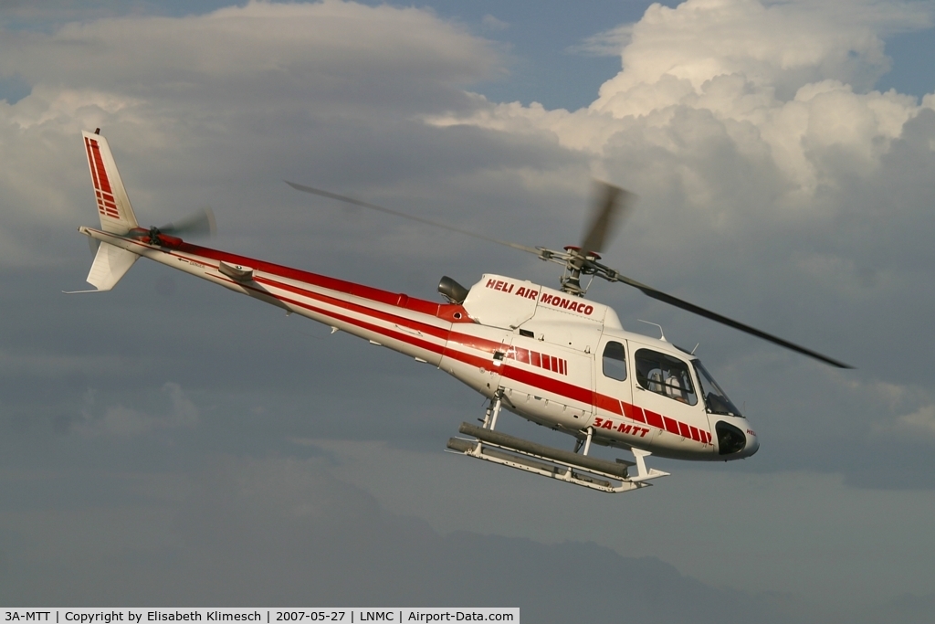 3A-MTT, 1986 Aérospatiale AS-350B-1 Ecureuil C/N 1967, at Monaco heliport