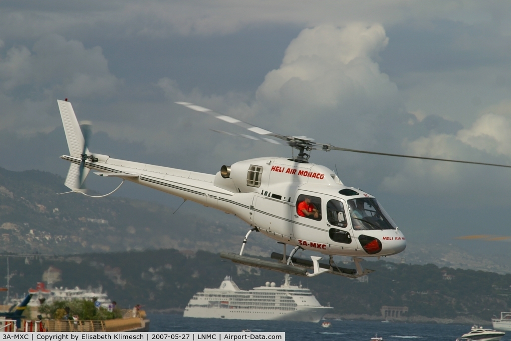 3A-MXC, 2002 Eurocopter AS-355N Ecureuil 2 C/N 5699, at Monaco heliport