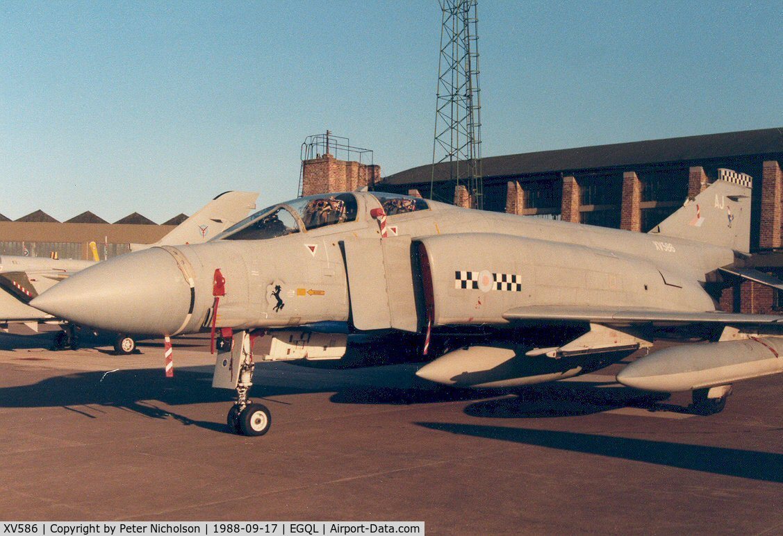 XV586, 1969 McDonnell Douglas Phantom FG1 C/N 3317/9340, Phantom FG.1 of 43 Squadron in the static park at the 1988 RAF Leuchars Airshow.