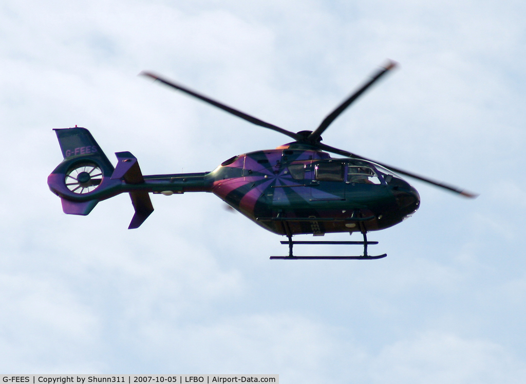 G-FEES, 2003 Eurocopter EC-135T-2 C/N 0311, Passing above me before landing FATO 32H