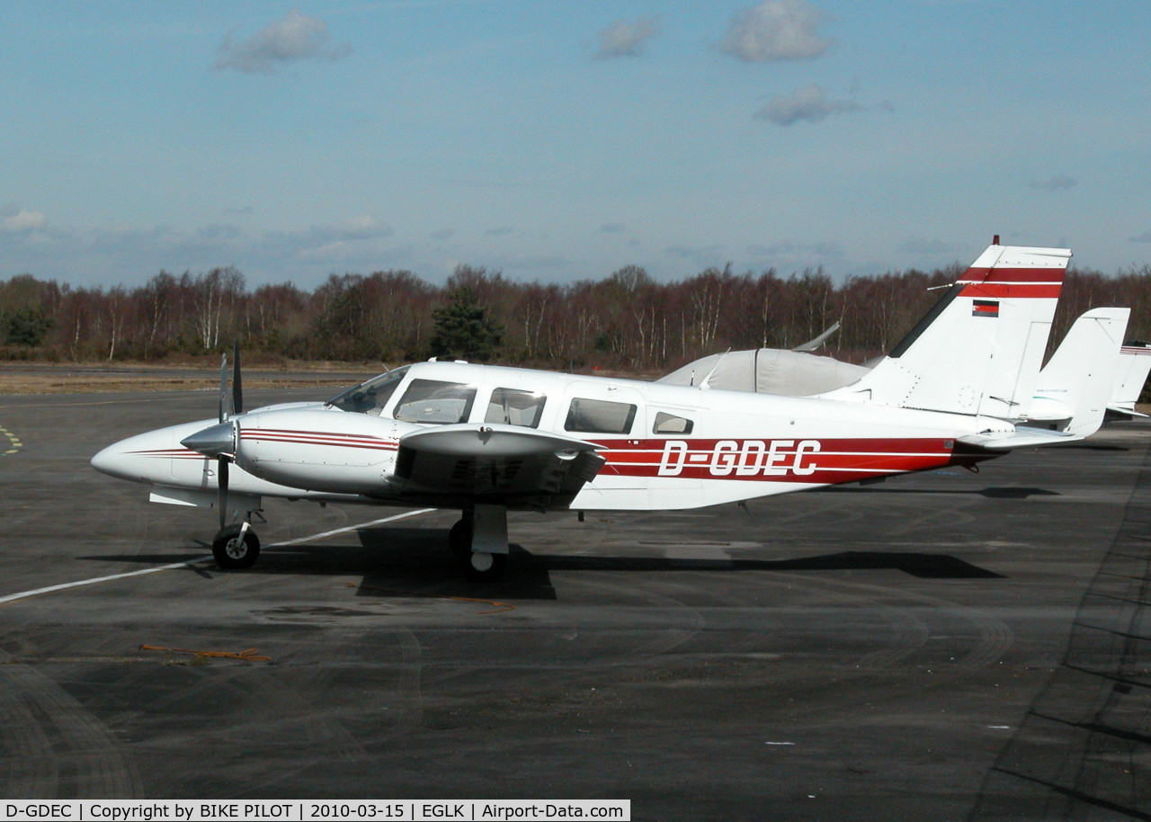 D-GDEC, 1978 Piper PA-34-200T C/N 34-7870272, VISITOR ON THE TERMINAL APRON