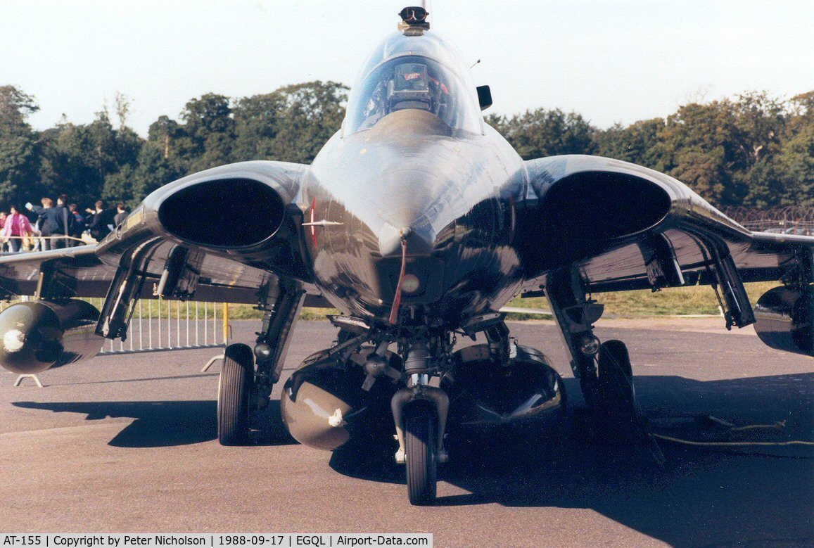 AT-155, 1972 Saab TF-35 Draken C/N 35-1155, Another view of the Sk-35XD Draken of Esk 729 Royal Danish Air Force on display at the 1988 RAF Leuchars Airshow.