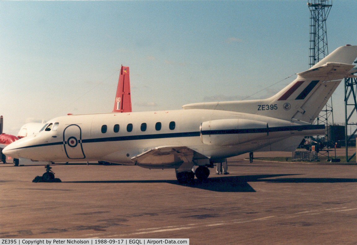 ZE395, British Aerospace BAe-125 CC.3 C/N 257205, BAe 125 CC.3 of 32 Squadron at RAF Northolt on display at the 1988 RAF Leuchars Airshow.
