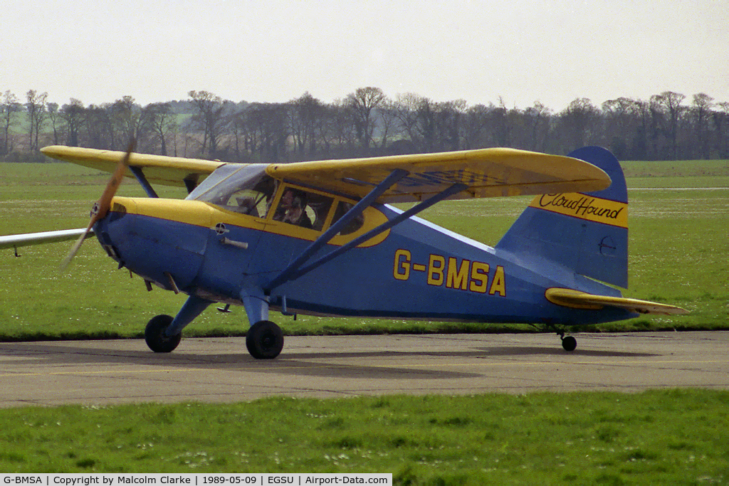 G-BMSA, 1939 Stinson HW-75 C/N 7040, Stinson HW-75 Voyager at Duxford Airfield in 1989.