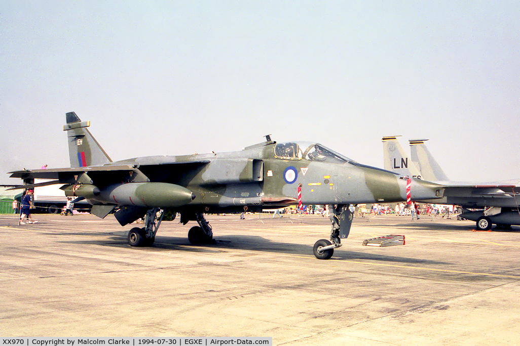 XX970, 1975 Sepecat Jaguar GR.1A C/N S.92, Sepecat Jaguar GR1A. From RAF No 6 Sqn, Coltishall at RAF Leeming's Air Fair 94.