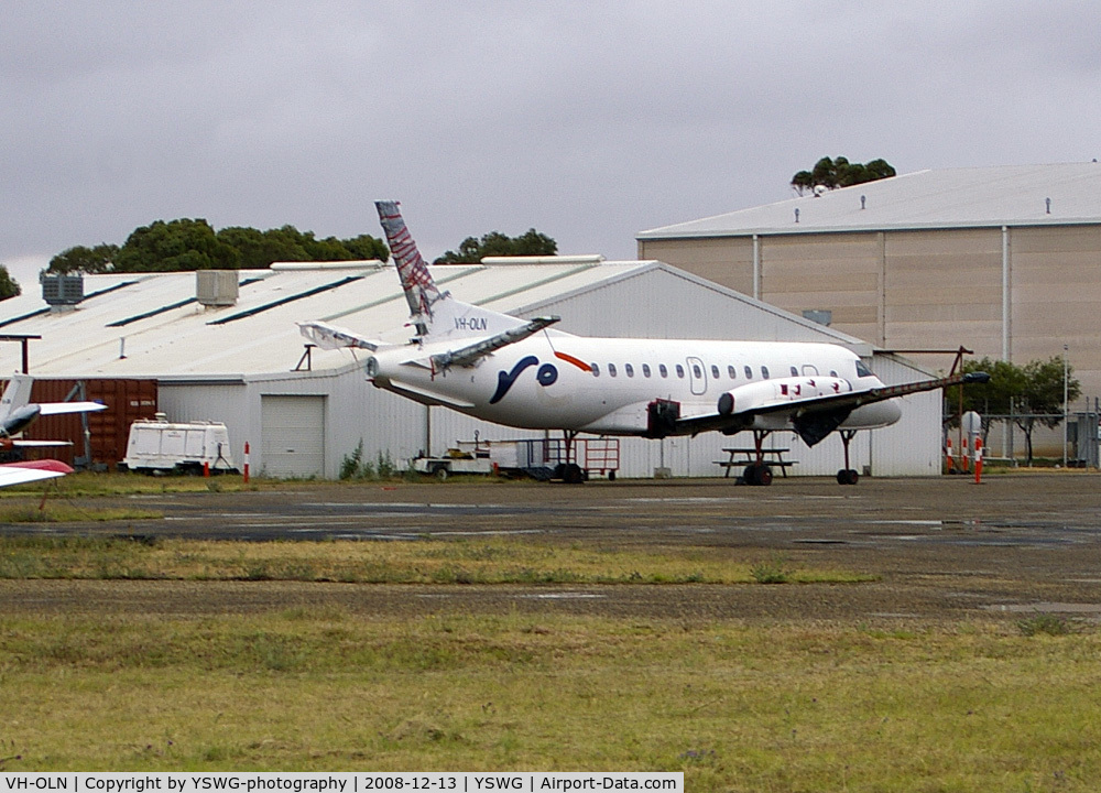 VH-OLN, 1990 Saab 340B C/N 340B-207, VH-OLN (207) at YSWG, being used for spare parts for REX's other SAAB 340B aircraft.