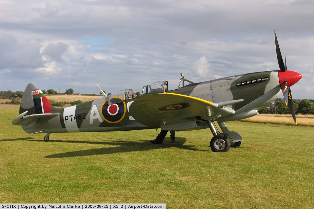 G-CTIX, 1944 Supermarine 509 Spitfire TR.IX (HF.IXe) C/N Not found G-CTIX, Supermarine 509 Spitfire T9 at Fishburn Airfield's VE Day celebrations in 2005. 