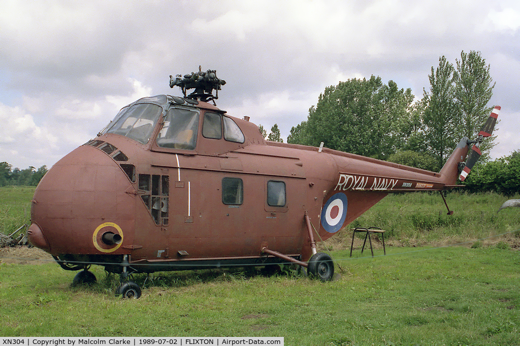 XN304, Westland Whirlwind HAS.7 C/N WA284, Westland WS-55-2 Whirlwind HAS7 at The Norfolk and Suffolk Air Museum, Flixton in 1989.