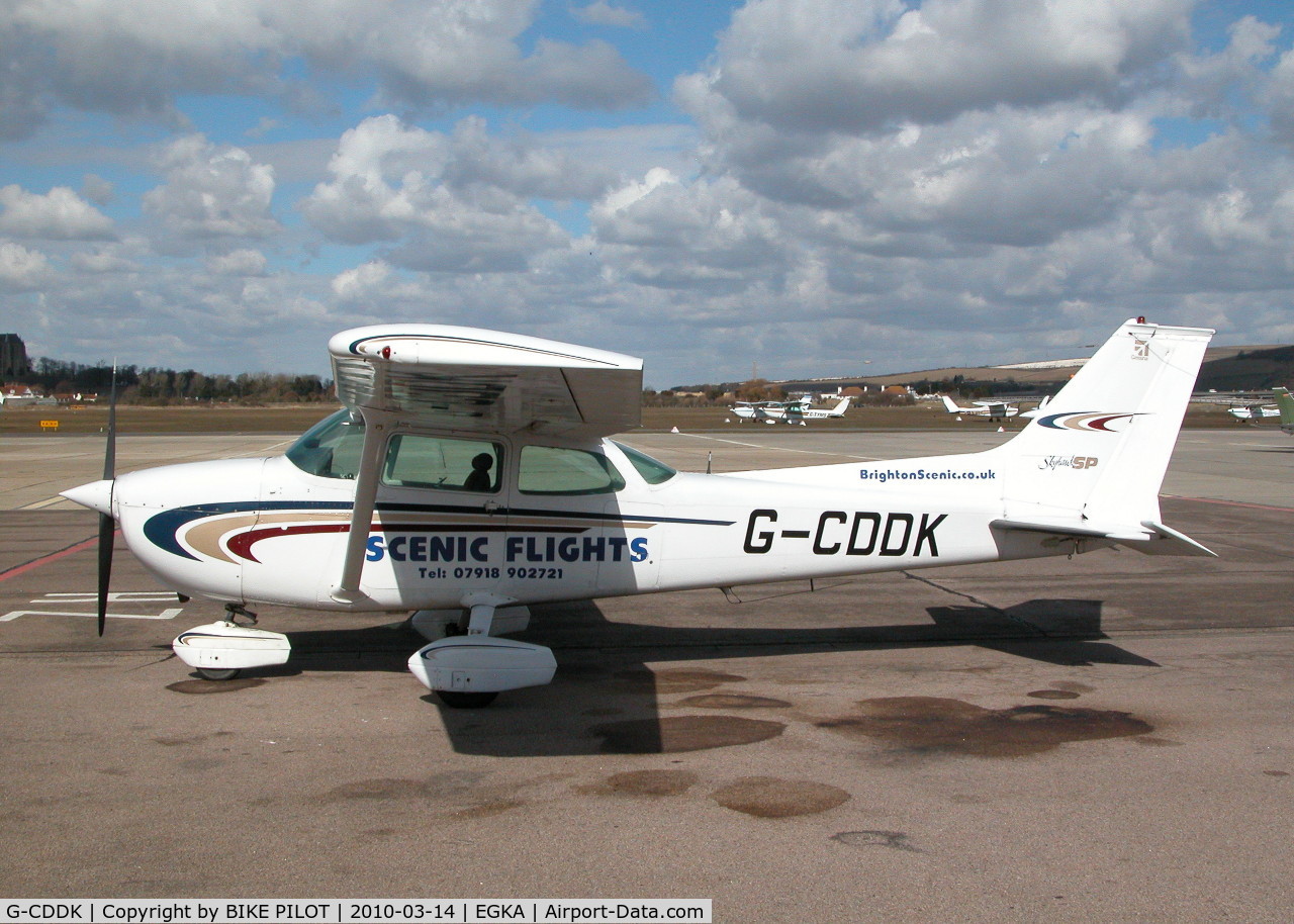 G-CDDK, 1974 Cessna 172M Skyhawk C/N 172-65258, WAITING FOR THE NEXT FLIGHT ON THE MAIN APRON SHOREHAM
