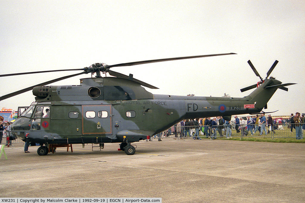 XW231, 1972 Westland Puma HC.1 C/N 1195, Westland SA-330E Puma HC1. At RAF Finningley's Air Show in 1992