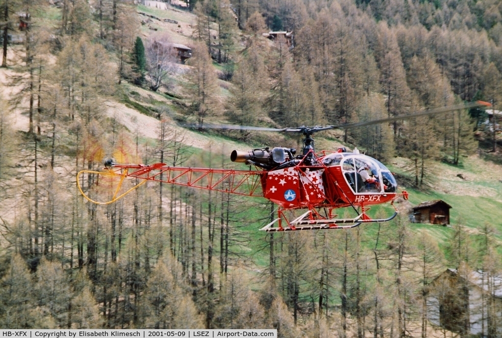 HB-XFX, 1976 Aérospatiale SA-315B Lama C/N 2445, at Zermatt Heliport