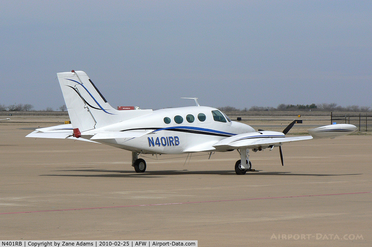 N401RB, Cessna 401 C/N 401-0268, At Fort Worth Alliance Airport