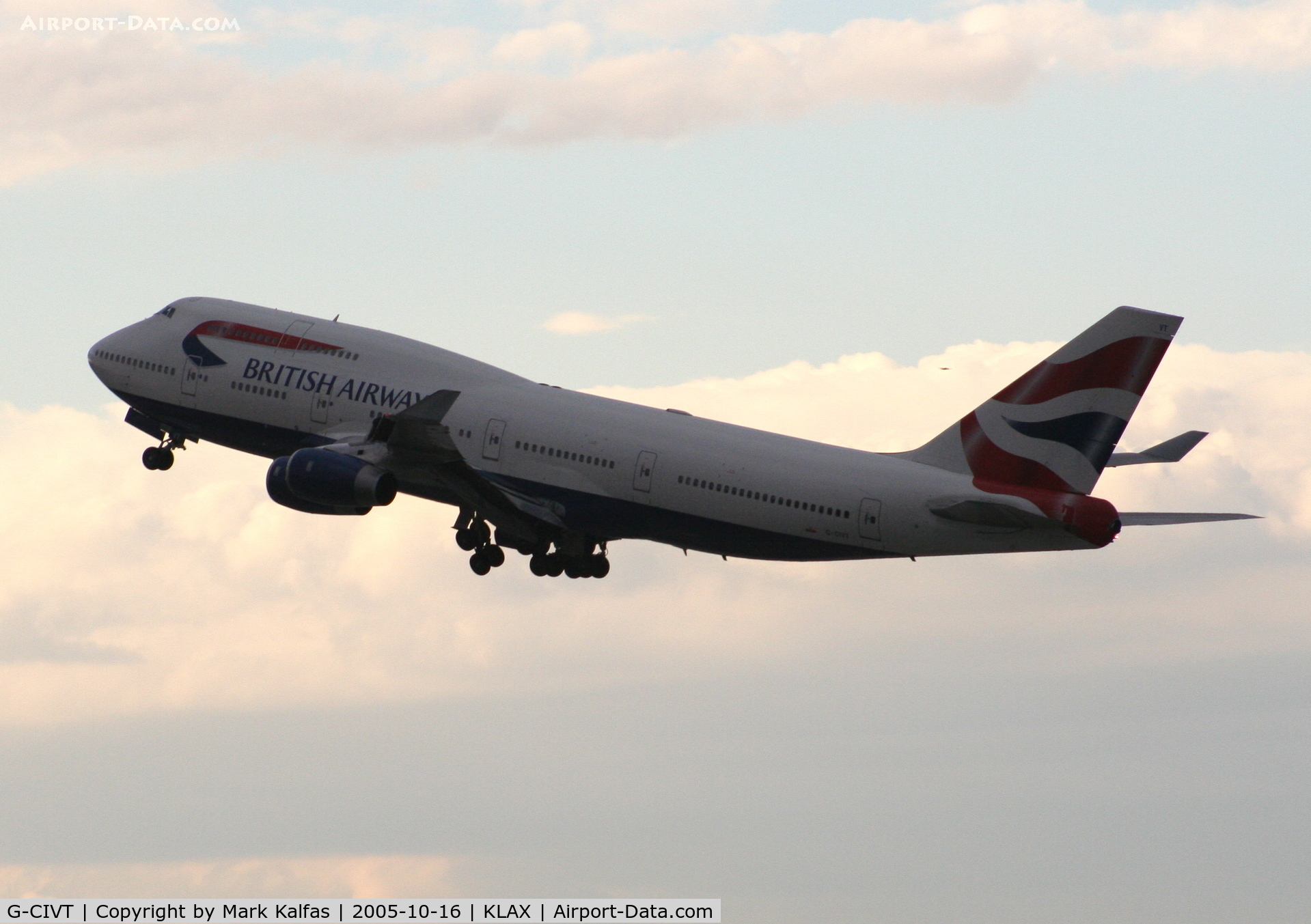 G-CIVT, 1998 Boeing 747-436 C/N 25821, British Airways Boeing 747-436 G-CIVT, 25R departure KLAX.