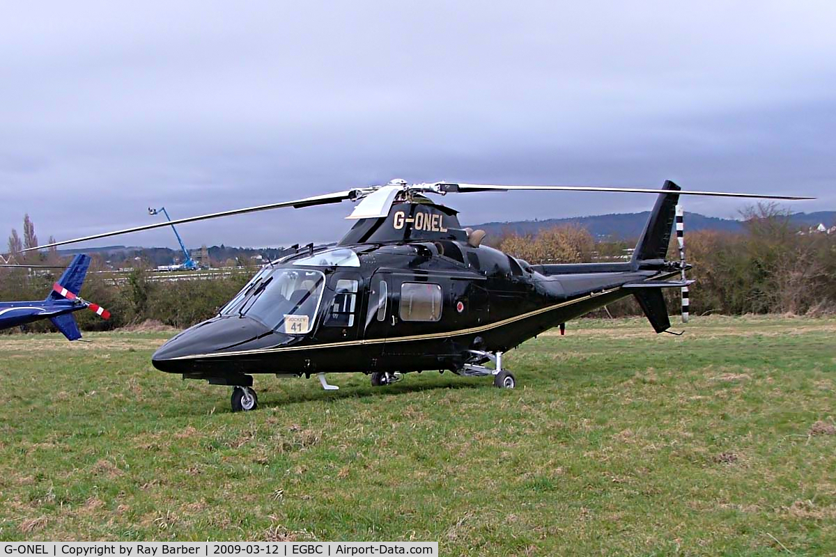 G-ONEL, 1995 Agusta A-109C C/N 7630, Agusta A.109C MAX [7630] Cheltenham~G 12/03/2009. Seen at Cheltenham Racecourse during Gold Cup Week.