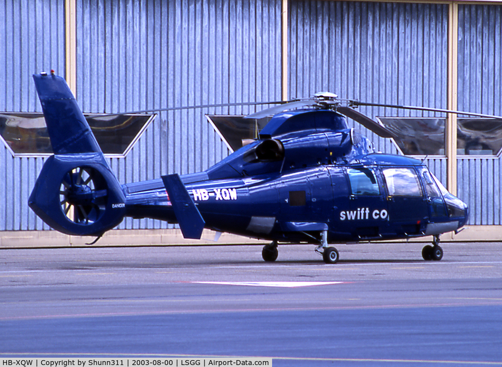 HB-XQW, 1990 Aérospatiale AS-365N-2 Dauphin C/N 6350, Parked at the Swiss Copters area...