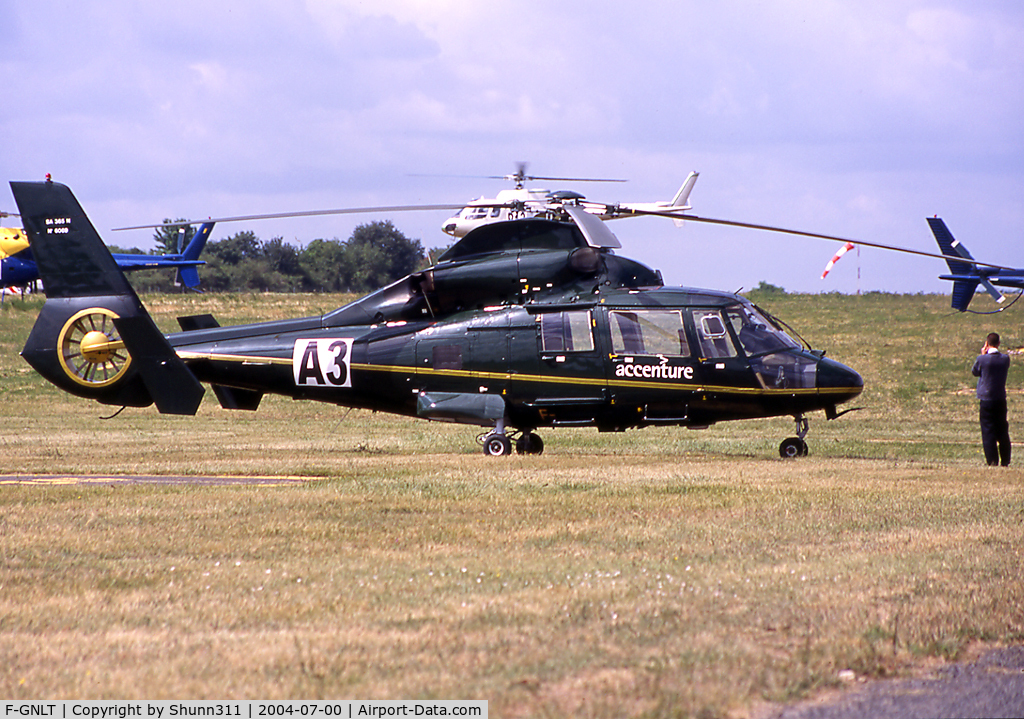 F-GNLT, Eurocopter SA-365N Dauphine 2 C/N 6069, Parked at the Magny-Court Heliport during Formula One GP 2004