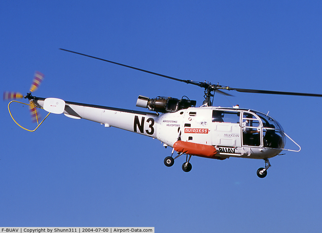 F-BUAV, Aerospatiale SA-316B Alouette III C/N 1683, On take off from MAgny-Court Heliport during Formula One GP 2004