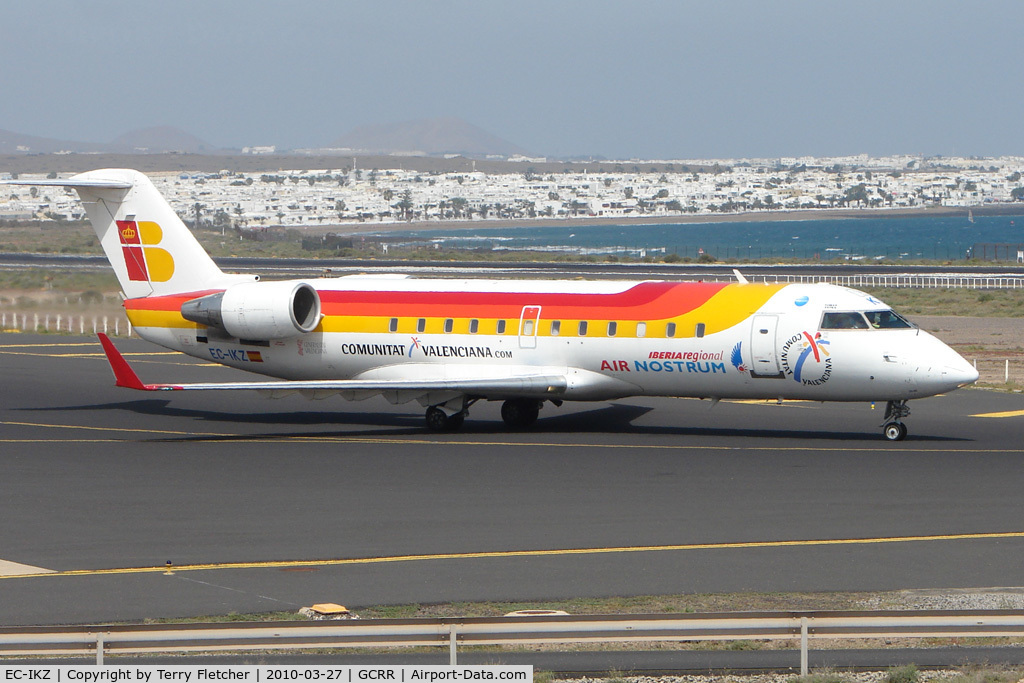 EC-IKZ, 2002 Bombardier CRJ-200ER (CL-600-2B19) C/N 7732, Air Nostrum CLRJ at Arrecife , Lanzarote in March 2010