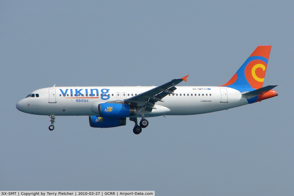 SX-SMT, 1993 Airbus A320-231 C/N 393, Viking Hellas A320 at Arrecife , Lanzarote in March 2010