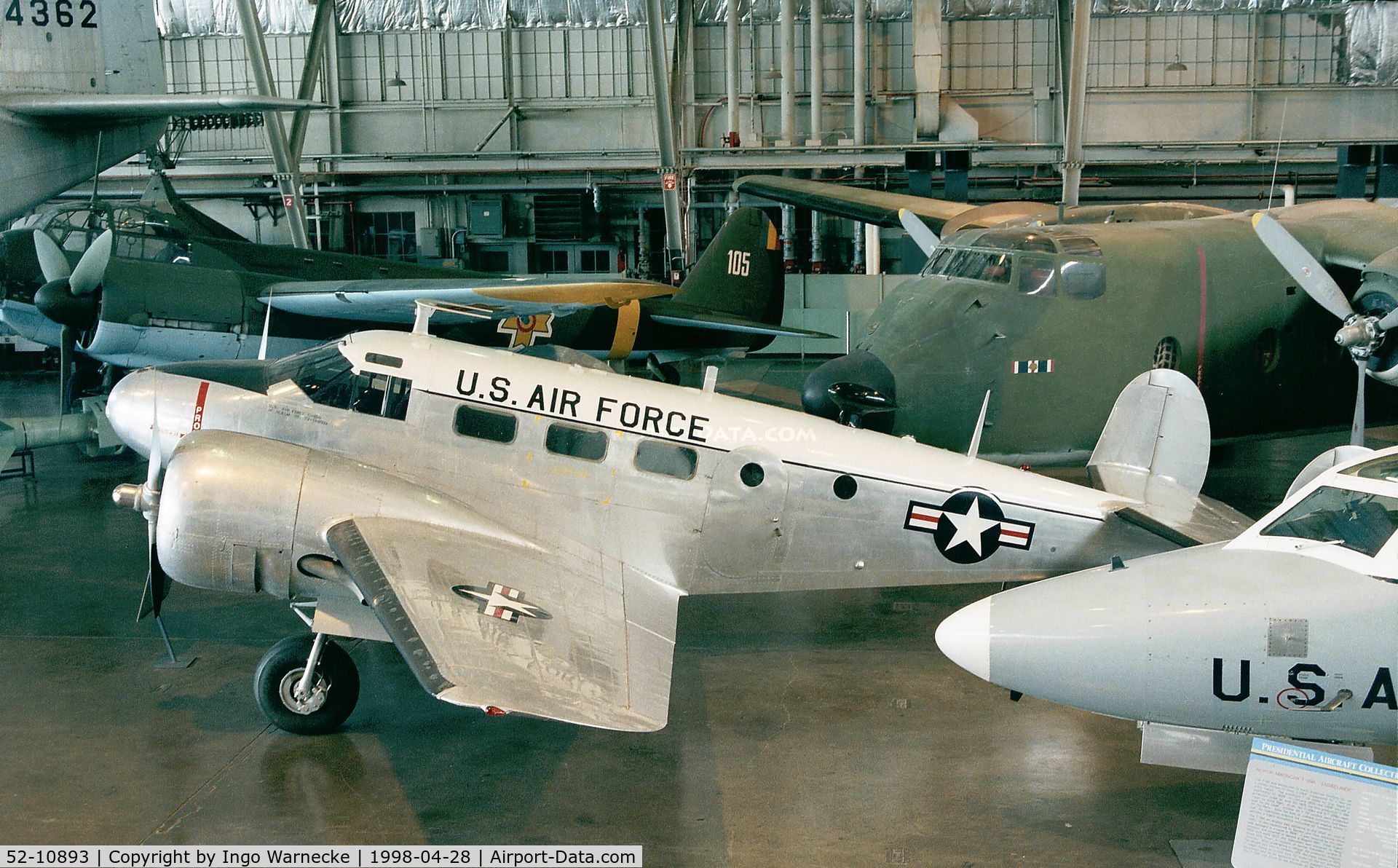 52-10893, 1952 Beech C-45H Expeditor C/N AF-823, Beechcraft C-45H Expeditor of the USAF at the USAF Museum, Dayton OH