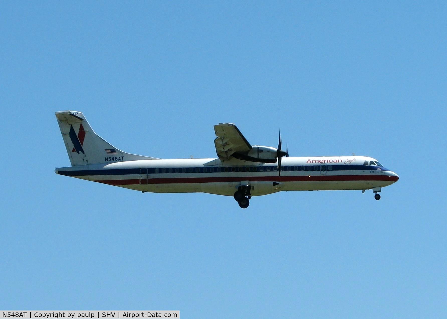 N548AT, 1998 ATR 72-212A C/N 548, Landing on 23 at Shreveport Regional. Seems like this aircraft is always landing here!