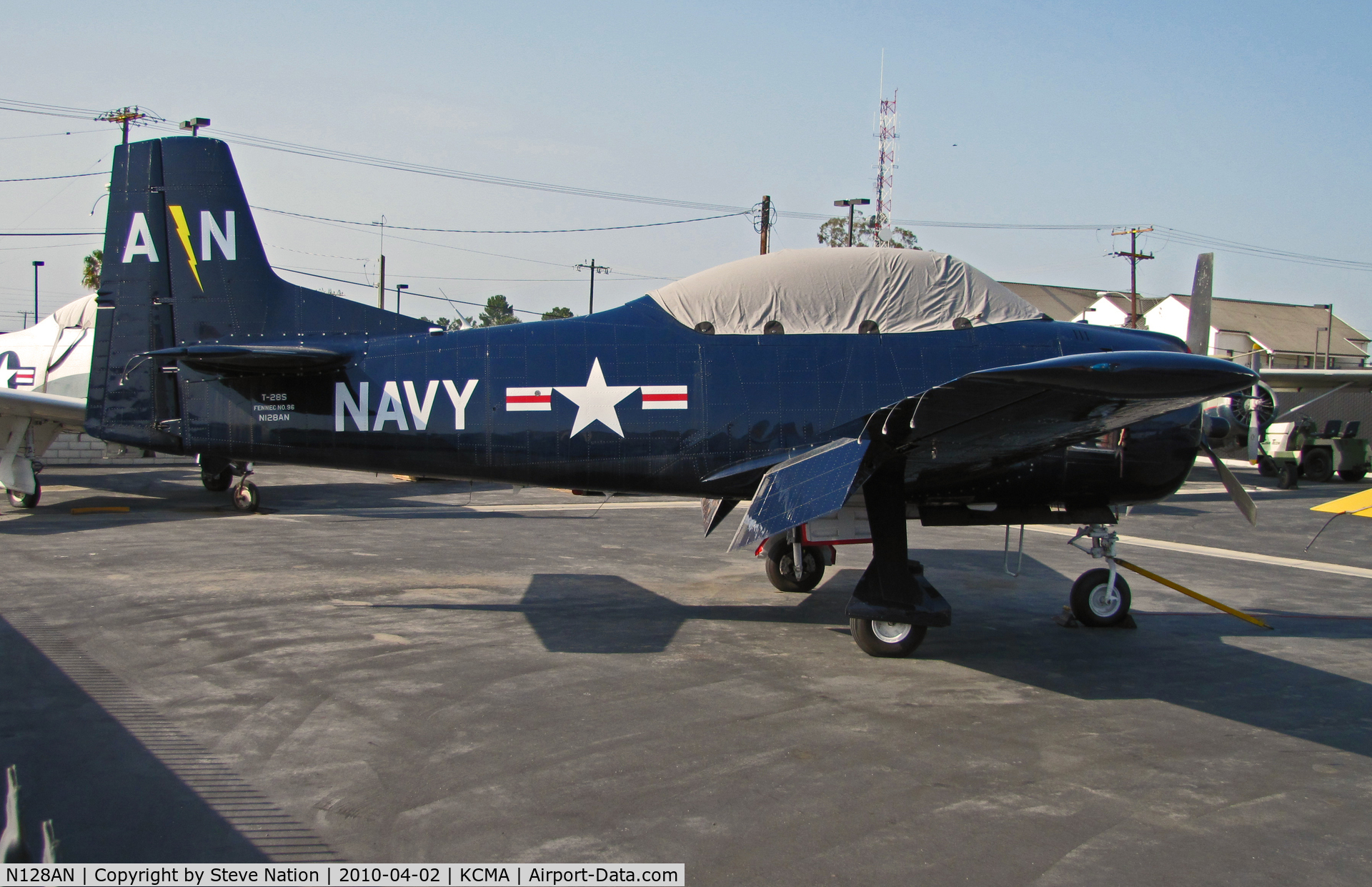 N128AN, 1951 North American T-28S Fennec C/N 96, T-28S Fennec in US Navy sea blue colors and pseudo- 