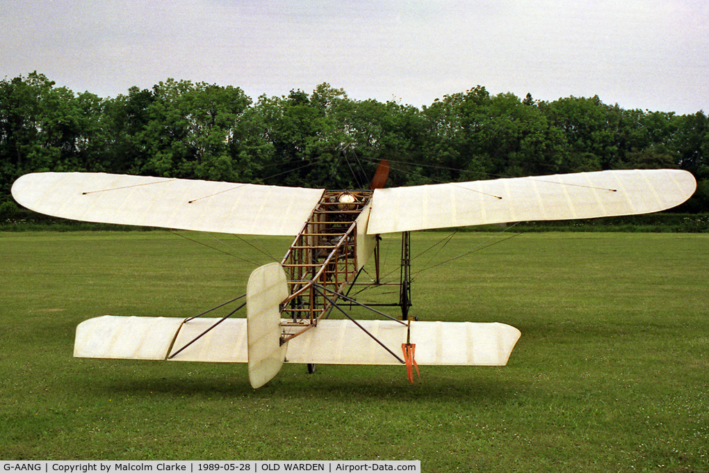 G-AANG, 1911 Bleriot Type XI C/N 14, Bleriot XI. At a De Havilland Day at the Shuttleworth Trust, Old Warden in 1989.