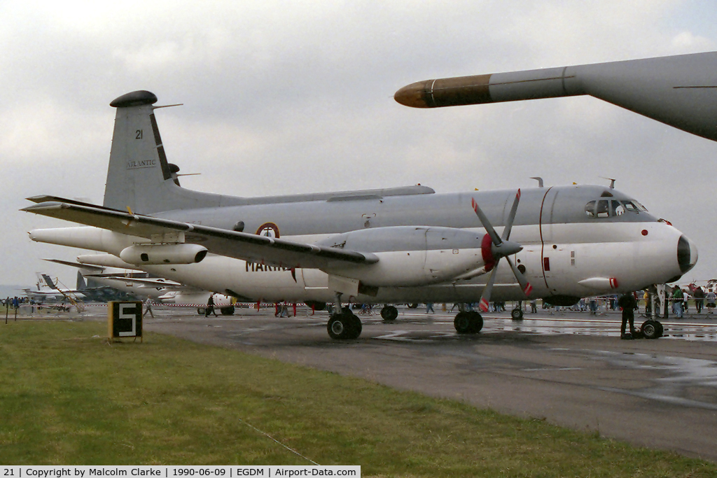 21, Breguet 1150 Atlantic C/N 21, Dassault ATL-2 Atlantique 2 at the Battle of Britain Airshow, A&AEE, Boscombe Down in 1990.