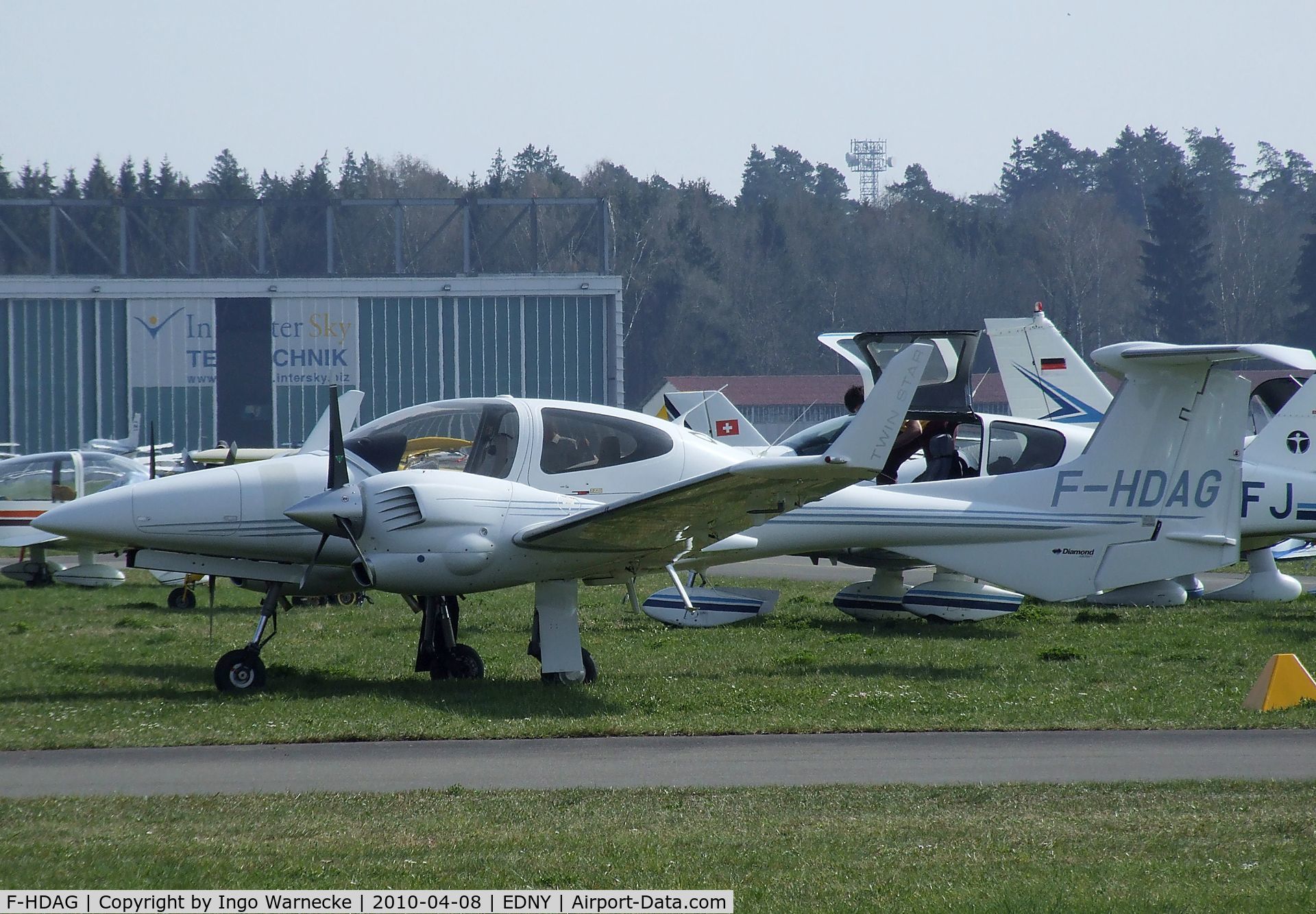 F-HDAG, Diamond DA-42 Twin Star C/N 42.195, Diamond DA-42 Twin Star at Friedrichshafen airport during the AERO 2010