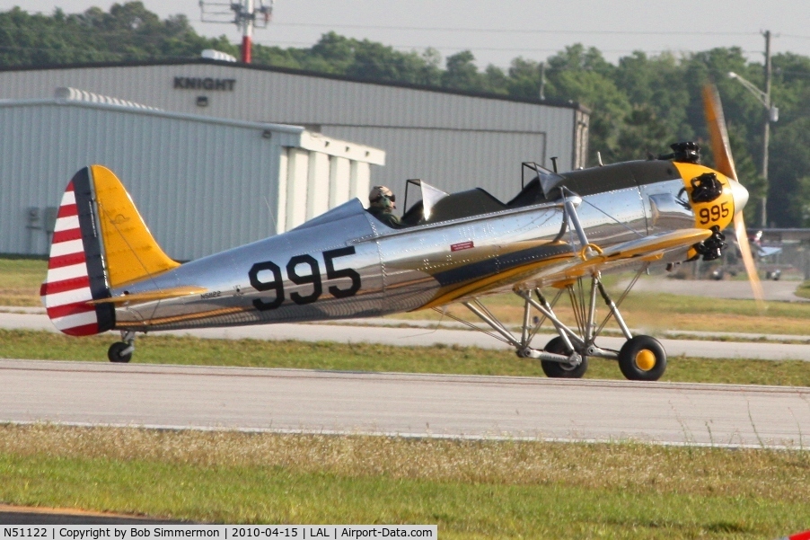 N51122, 1942 Ryan Aeronautical ST3KR C/N 2204, Departing Lakeland, FL during Sun N Fun 2010