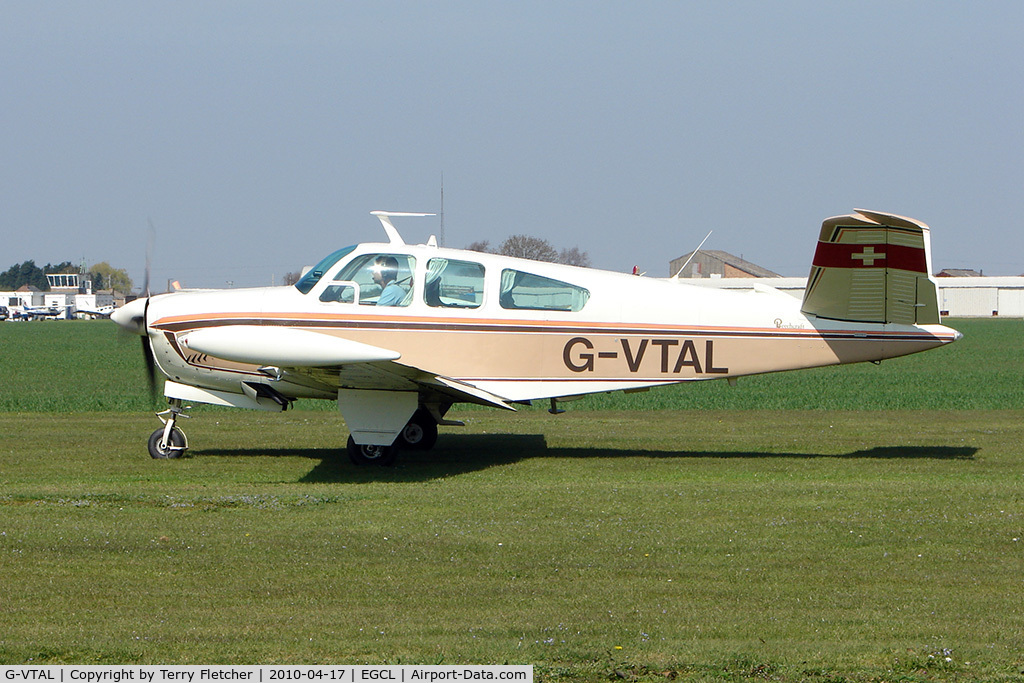 G-VTAL, 1965 Beech V35 Bonanza C/N D-7978, at Fenland on a fine Spring day for the 2010 Vintage Aircraft Club Daffodil Fly-In