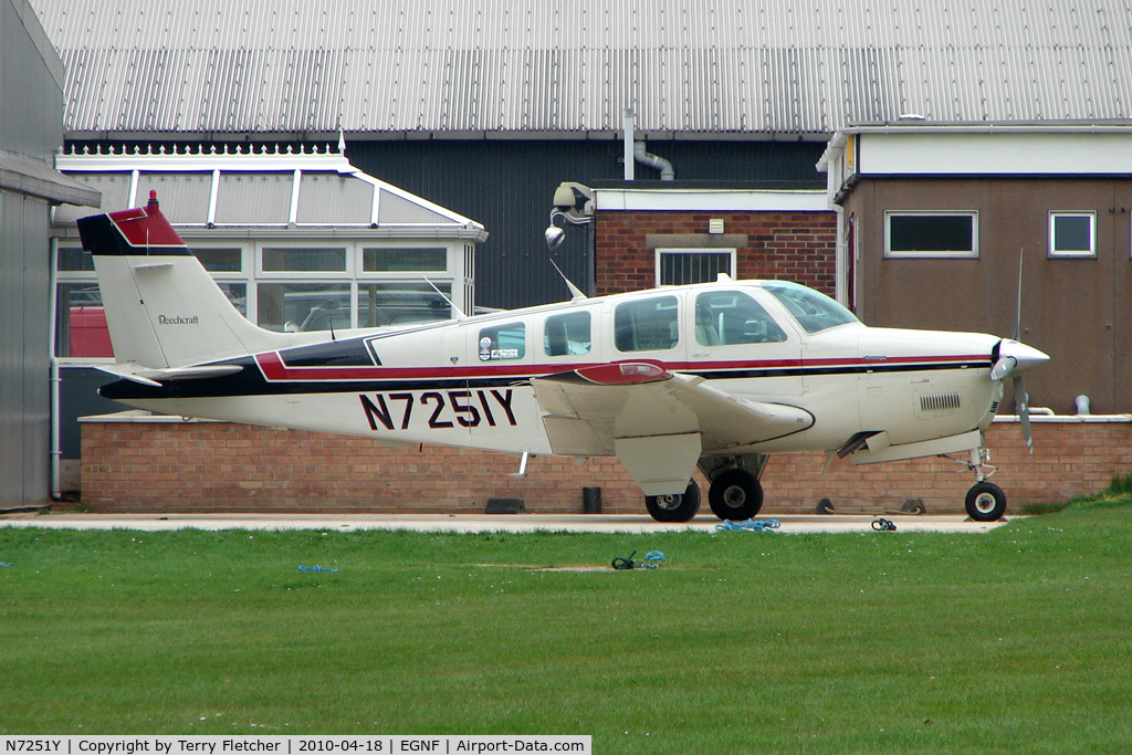 N7251Y, 1985 Beech A36 Bonanza 36 C/N E-2277, 1985 Beech A36 at Netherthorpe