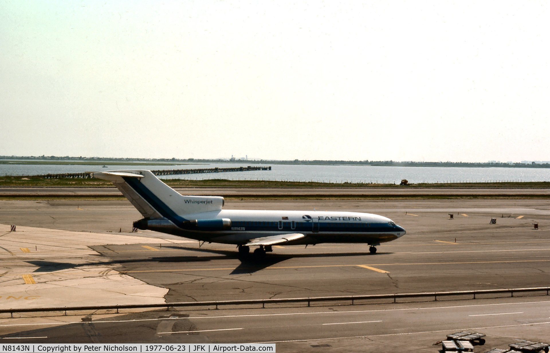 N8143N, 1965 Boeing 727-25 C/N 18967, Boeing 727-25 of Eastern Air Lines taxying at Kennedy in the summer of 1977.