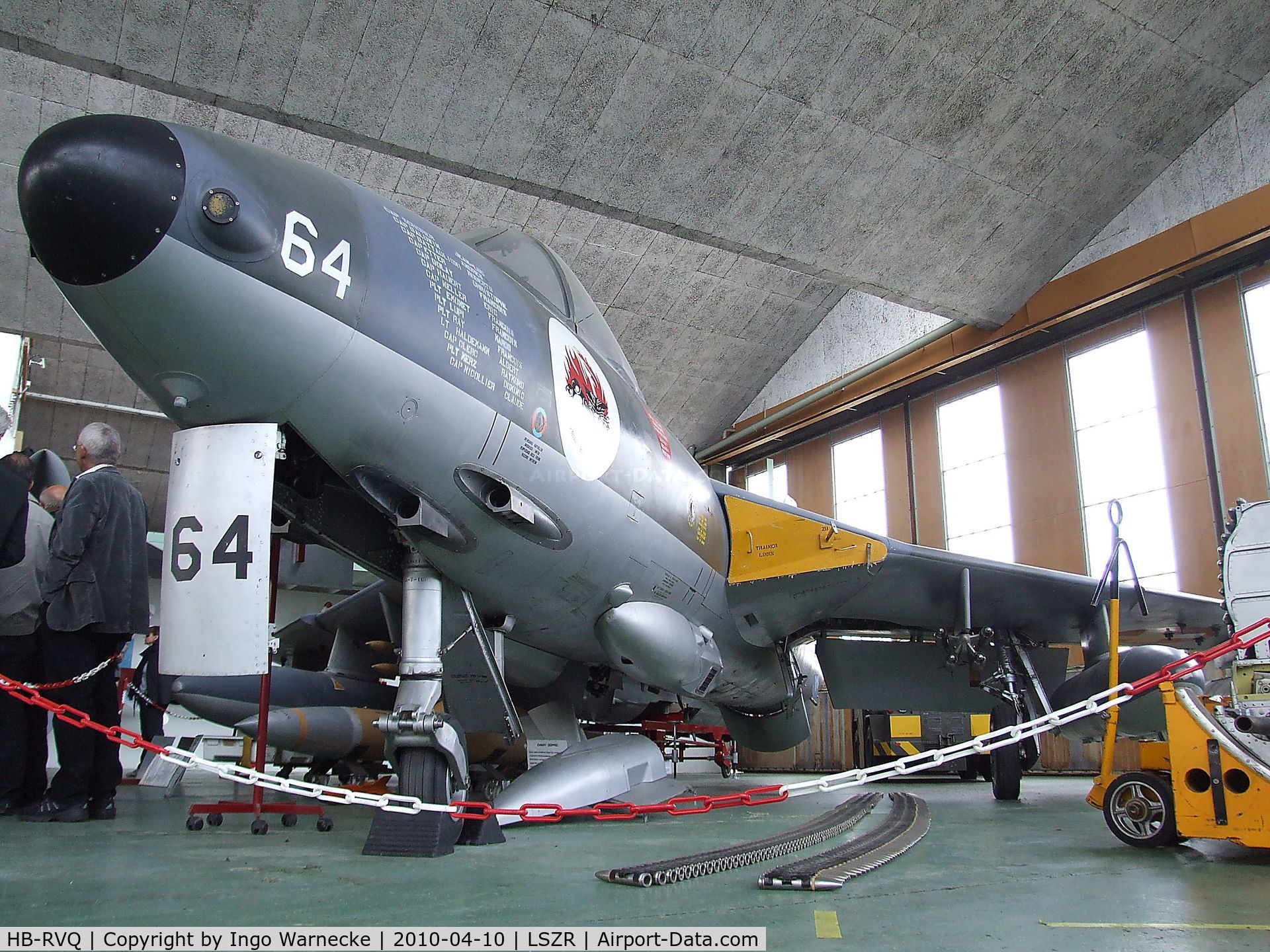 HB-RVQ, 1958 Hawker Hunter F.58 C/N 41-H697451, Hawker Hunter F58 ex-Flugwaffe at the Fliegermuseum Altenrhein