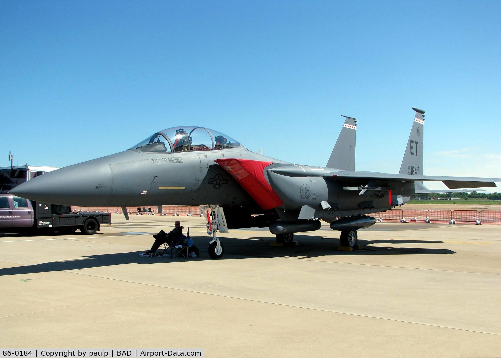 86-0184, 1986 McDonnell Douglas F-15E Strike Eagle C/N 0987/E002, At the Barksdale Air Force Base Air Show 2010.