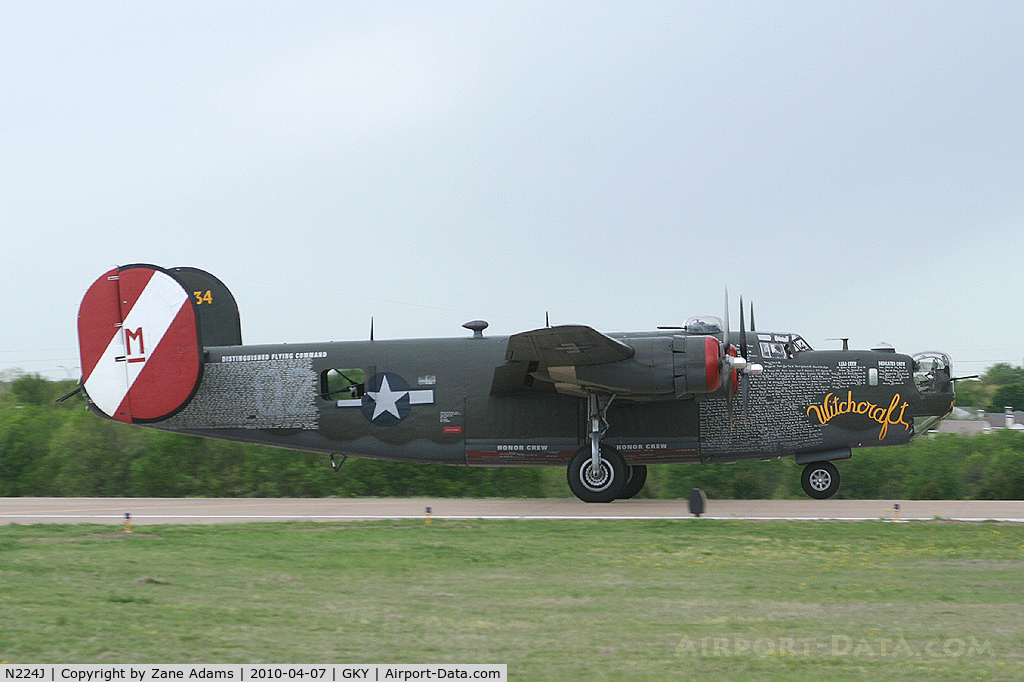 N224J, 1944 Consolidated B-24J-85-CF Liberator C/N 1347 (44-44052), Collings Foundation B-24J departing Arlington Municipal