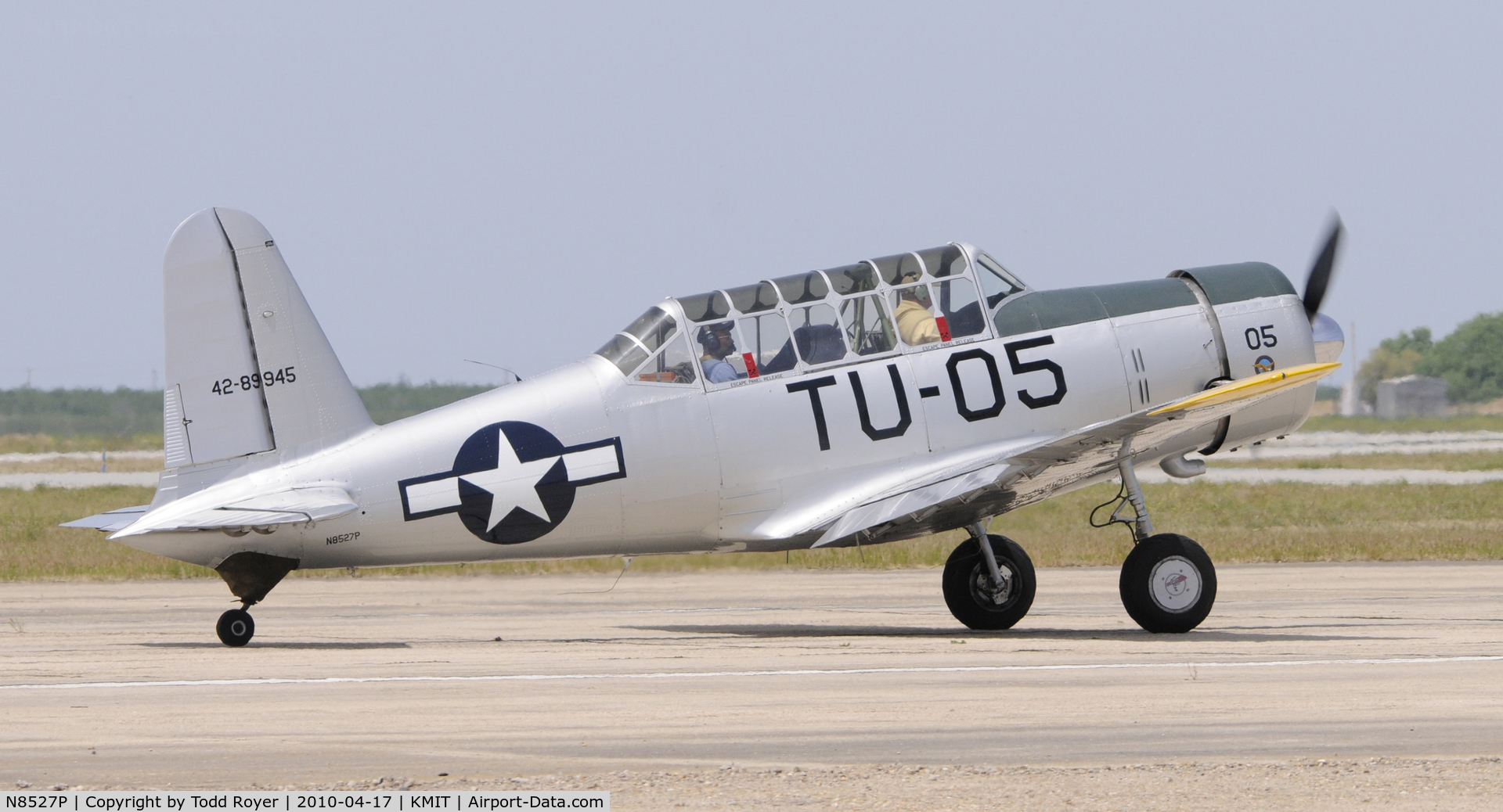 N8527P, 1980 Consolidated Vultee BT-13 C/N 79-758, Minter Field fly in 2010