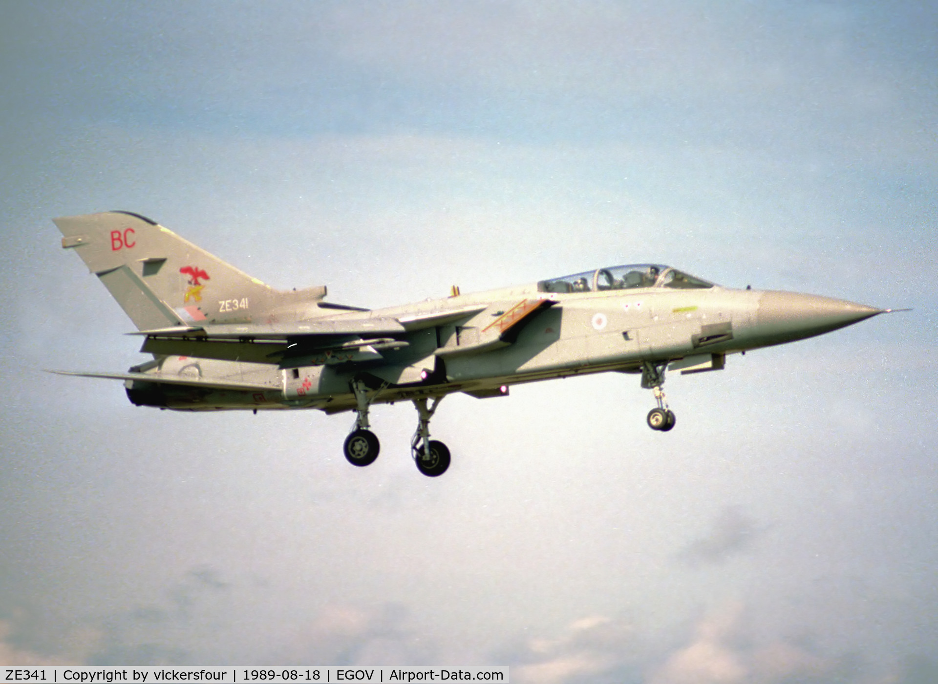 ZE341, 1987 Panavia Tornado F.3 C/N AS043/645/3287, Royal Air Force Tornado F3. Operated by 29 Squadron, coded 'BC'.