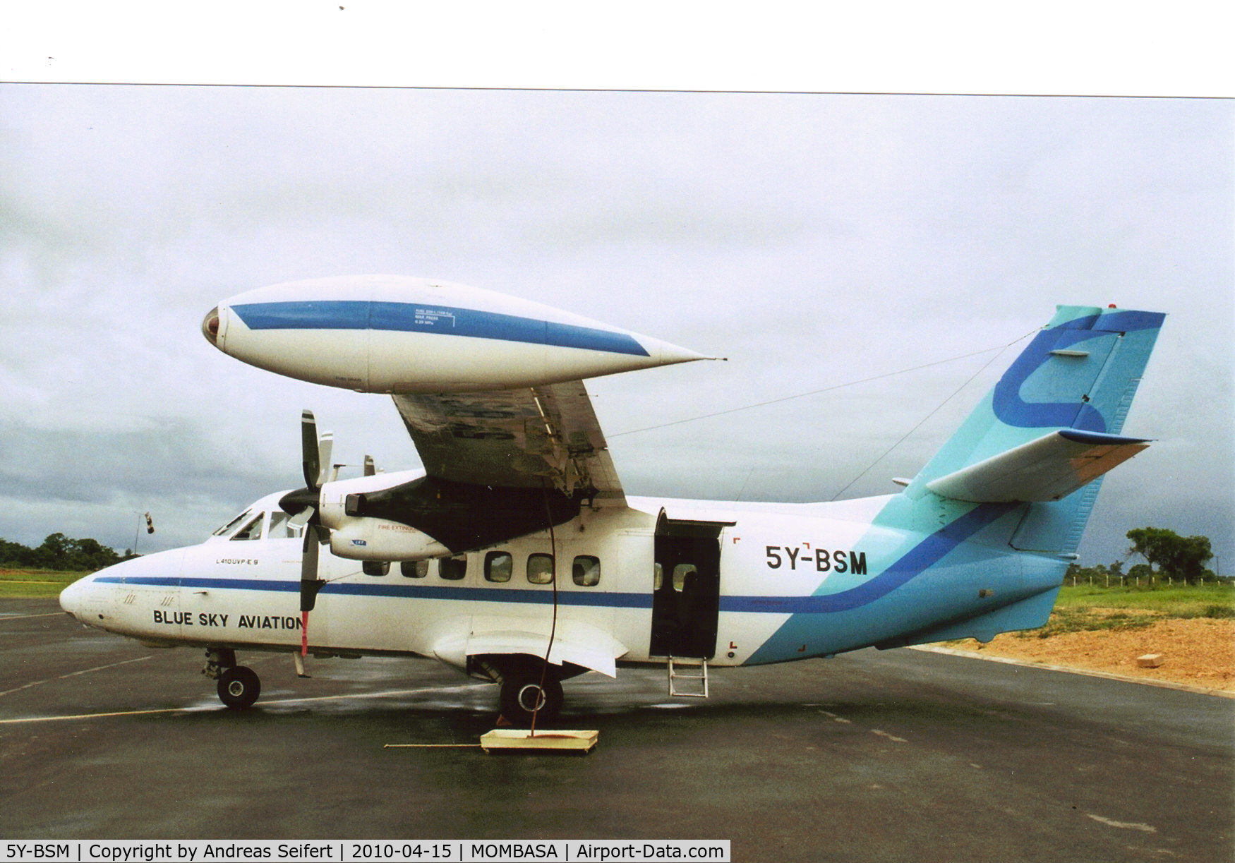 5Y-BSM, 1987 Let L-410UVP-E9 Turbolet C/N 871939, Mombasa Airport 15.4.2010