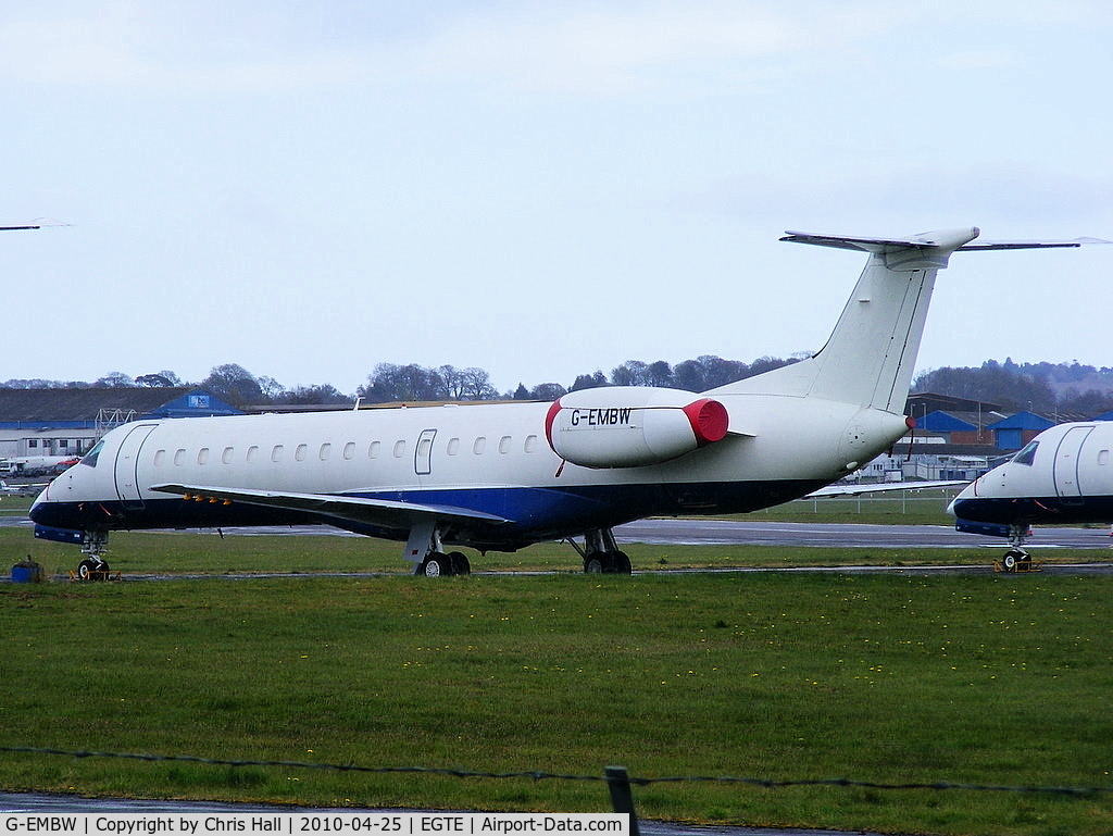 G-EMBW, 2001 Embraer EMB-145EU (ERJ-145EU) C/N 145546, in storage at Exeter Airport